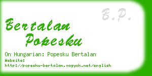 bertalan popesku business card